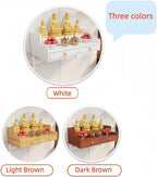 Wall Mounted Buddha Altar Shelf with Retractable Pull Board Small Statues Shrine Altar Table Meditation Altar Table Handmade Tiered Puja Shrine with Storage Buddhist Meditation Alte White 60CM/23.6IN