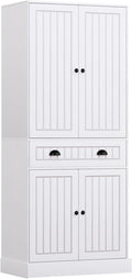 72" Pantry Cabinet, Tall Kitchen Pantry Cabinet with Adjustable Shelves & 6 Door Shelves, Kitchen Storage Cabinets with Drawer, 2 Cabinets, Cupboard for Living, Dining Room, Bathroom, White