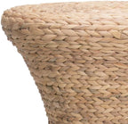 Household Essentials Handwoven Water Hyacinth Wicker Stool with Hourglass Shape, Natural