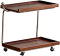 Movable Sofa Side Table Leisure Trolley Wheeled Storage Rack Bedside Coffee Small Side Table(Brown)