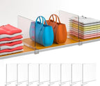 Acrylic Shelf Dividers 8 Pack – Heavy Duty Clear Shelf Dividers for Closets, Cabinets & Shelves – Closet Dividers for Clothing, Handbags & Home Organization