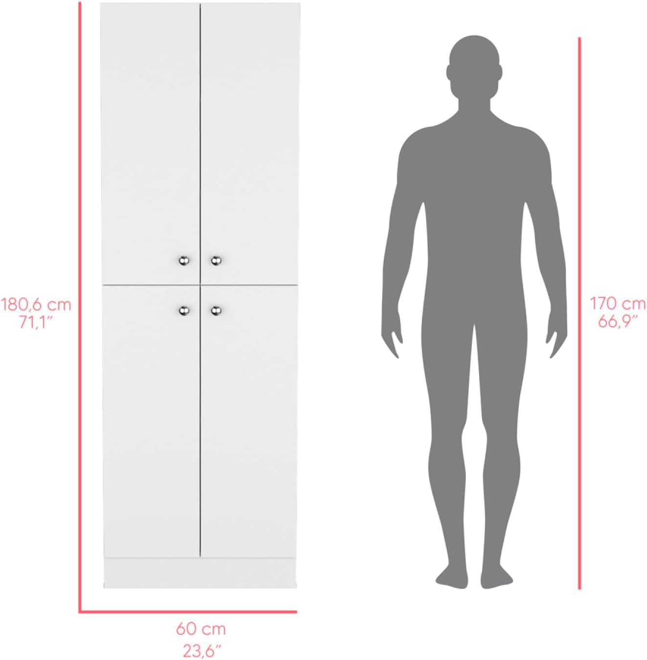 Pantry Cabinet Coahoma, Kitchen, White