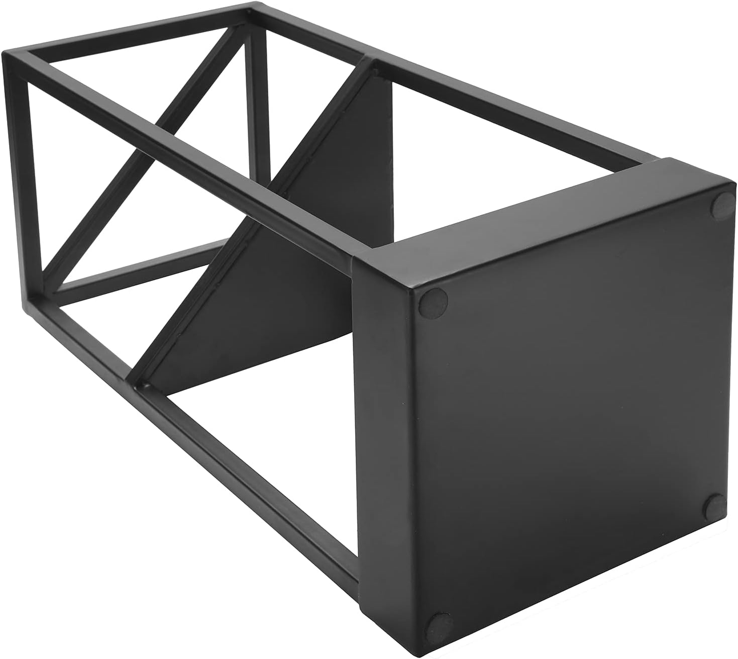 MyGift Umbrella Stand,Umbrella Holder for Entryway,20 Inch Tall Modern Metal Geometric Freestanding Umbrella Rack or Cane Holder with Shelf for Small Umbrellas and Bottom Drip Tray (Black)