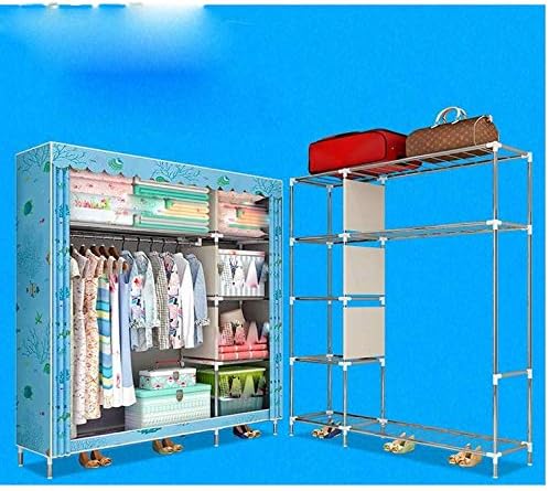 Simple Wardrobe Reinforced Thicken Cloth Sturdy Steel Frame Assembly Oxford Locker Hanging