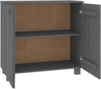 Dark Grey Solid Pine Wood Sideboard with MDF Large Storage Cabinet, Rustic Design for Living Room and Dining Area, Two Doors and Built-in Shelves for Ample Storage, Durable