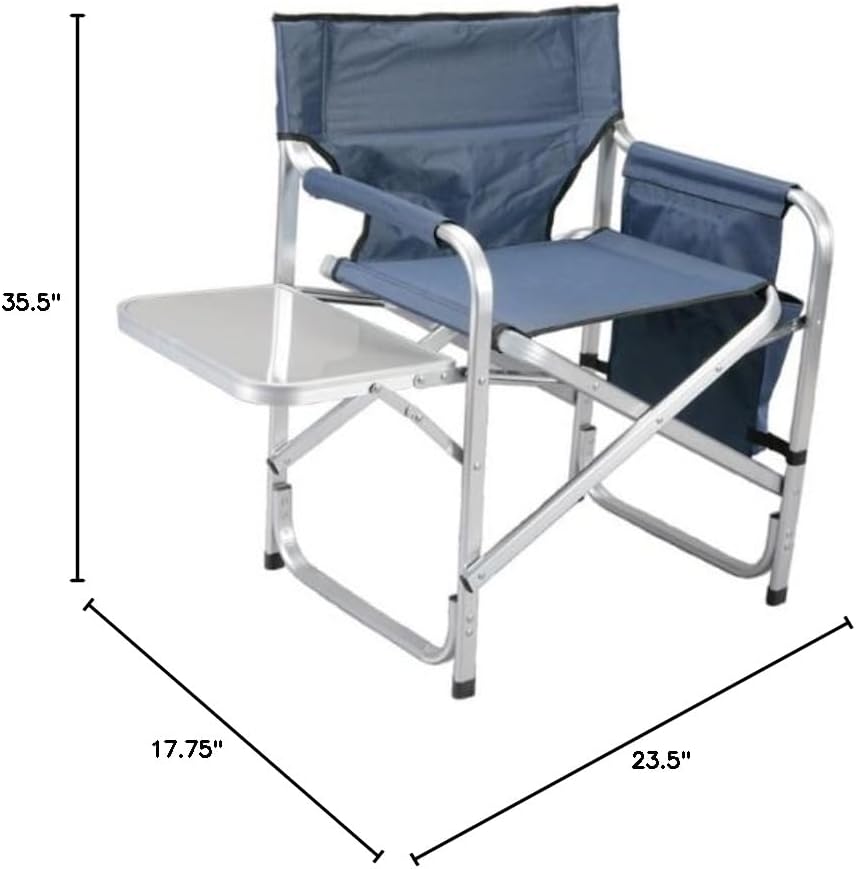 Faulkner Director Chair with Folding Tray, Blue