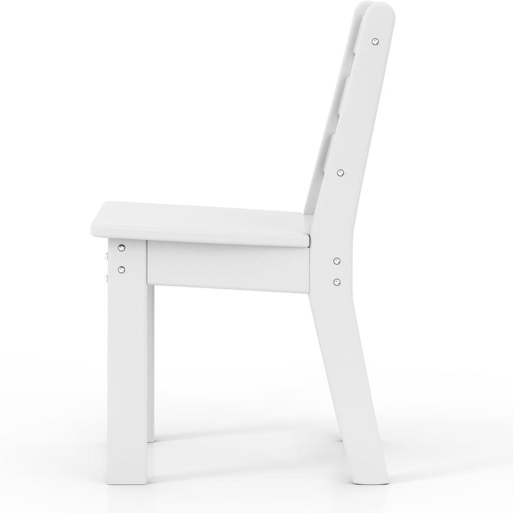 WestinTrends Treehouse Outdoor HDPE Kids Plastic Toddler Dining Chair (Set of Two), White