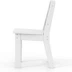 WestinTrends Treehouse Outdoor HDPE Kids Plastic Toddler Dining Chair (Set of Two), White