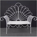 Patio Benches Iron Park Chairs for Outdoor Leisure Garden & Balcony Sofa Decor