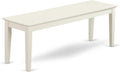 East West Furniture Capri 18" Traditional Wood Bench in Linen White