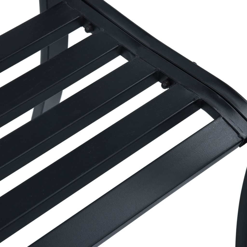 Garden Bench Black Powder-Coated Steel 47.2 in Long Durable,Sturdy Black PowderCoated Steel Garden Bench for Outdoor Comfort Patio Furniture