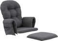 5Pcs Glider Rocker Cushions Set - Velvet Glider Rocker Replacement Cushions with Side Storage Pockets, Washable & Non Slip,Dark Gray