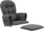 5Pcs Glider Rocker Cushions Set - Velvet Glider Rocker Replacement Cushions with Side Storage Pockets, Washable & Non Slip,Dark Gray
