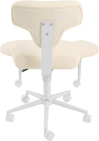 Ergonomic Cross Legged Chair with 360° Swivel Seat, Office Chair with Adjustable Footstool, Meditation Kneeling Chair for Office, Yoga, Home, 286.6 lbs Capacity, Height Adjustable (Beige)