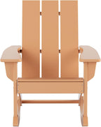 HDPE Shoreside Modern Rocking Poly Adirondack Chair (Set of 4),Teak