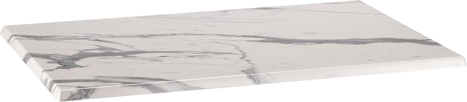 HBS 30" x 48" White Marble, Indoor/Outdoor All-Season EnduroTop Table Top