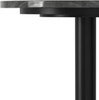 SIMPLIHOME Evans Side Table - 16 inch Wide Modern Metal Frame with Black Marble Top in C-Shape Design, Contemporary Slide-Under Accent Stand or End Table for Living Room, Bedroom, or Office