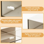 2 Pcs Plastic Tea Bag Organizer with 3 Drawers, Clear Lid Tea Bag Storage | White Tea Box with Label, Stackable Storage Drawers, Use for Sugar Sachets, Tea Bags, Coffee Storage