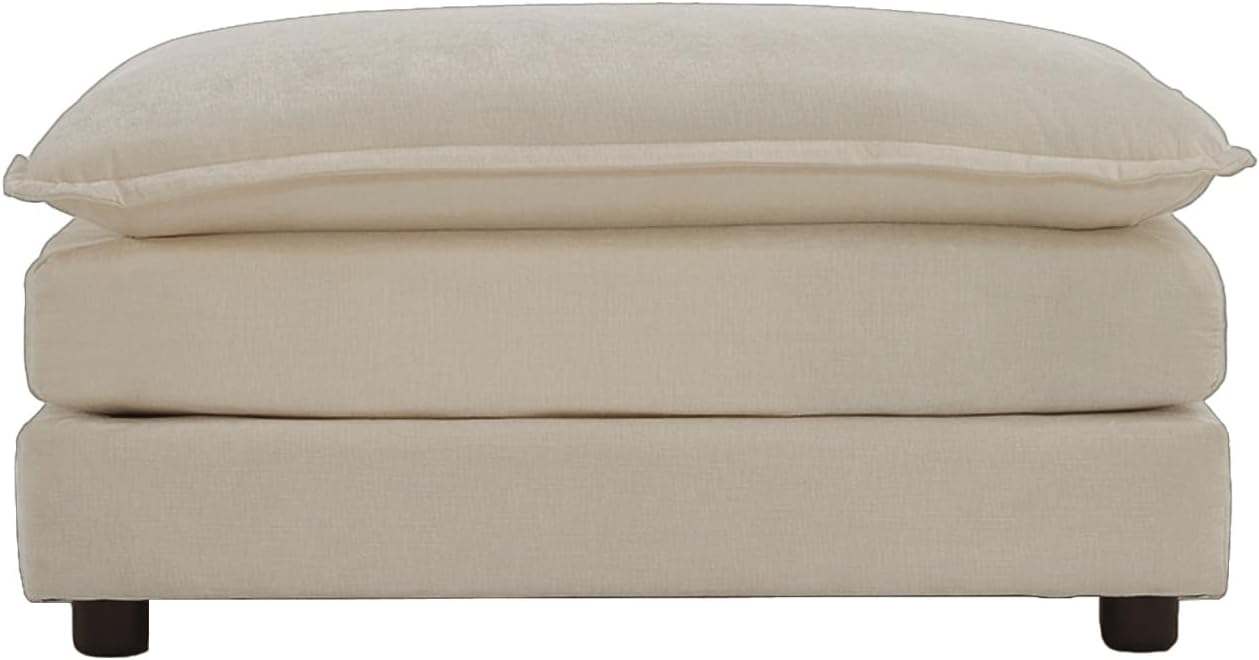 Fabric Ottomans Footrest to Combine with 2 Seater Sofa, 3 Seater Sofa and 4 Seater Sofa, Beige