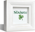 Simply Said, ST Patrick's Day Decor, 15x15 Inches Framed Wooden Sign for Home Decorate, Slainte Wood Sign Plaque, Clover Table Decor, Irish Decors, Farmhouse Decos to Shelf Decorations
