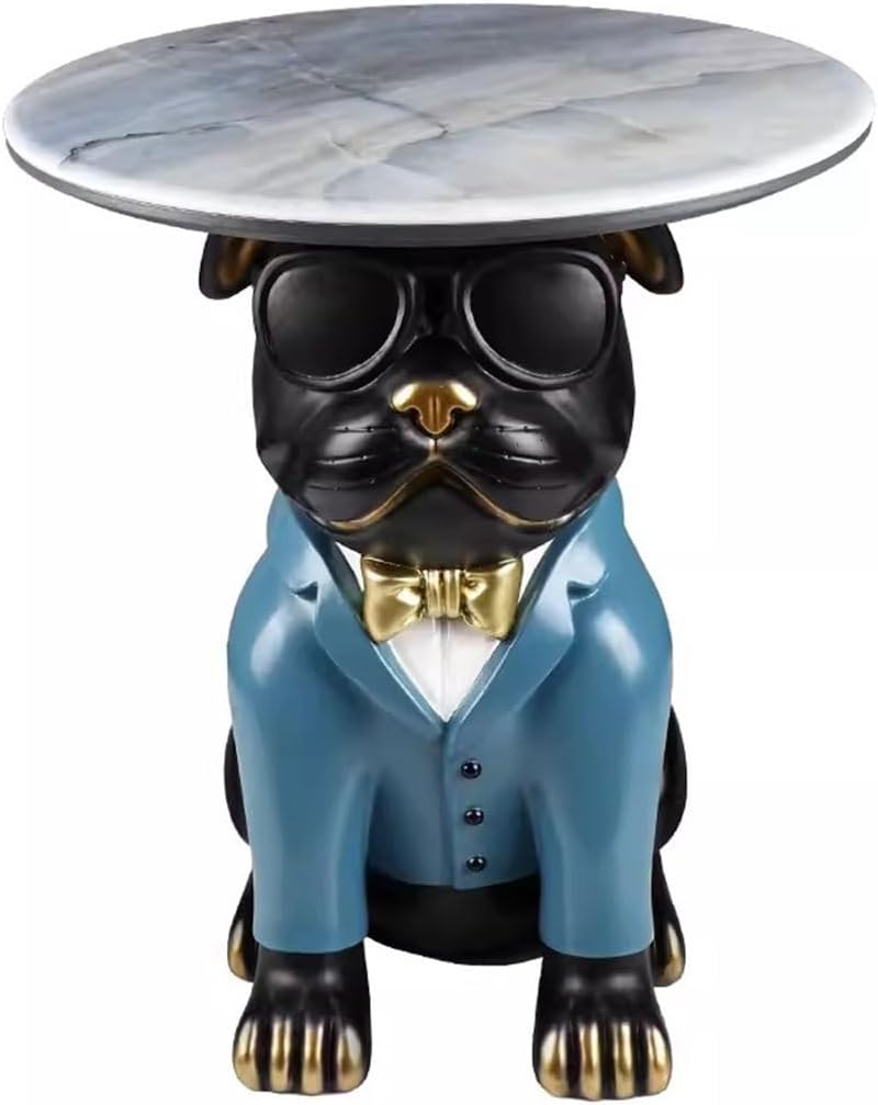 Cool Bulldog Appearance Side Table, Cartoon Animal Accent Table, Small Space Decoration, Bedroom Nightstand