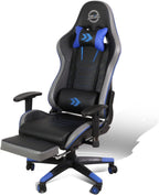 Ergonomic Gaming Chair with Footrest, High-Back Office Desk Chair with Adjustable Headrest & Lumbar Support, 360° Swivel Video Game Chair for Adults Gamers（White & Black）