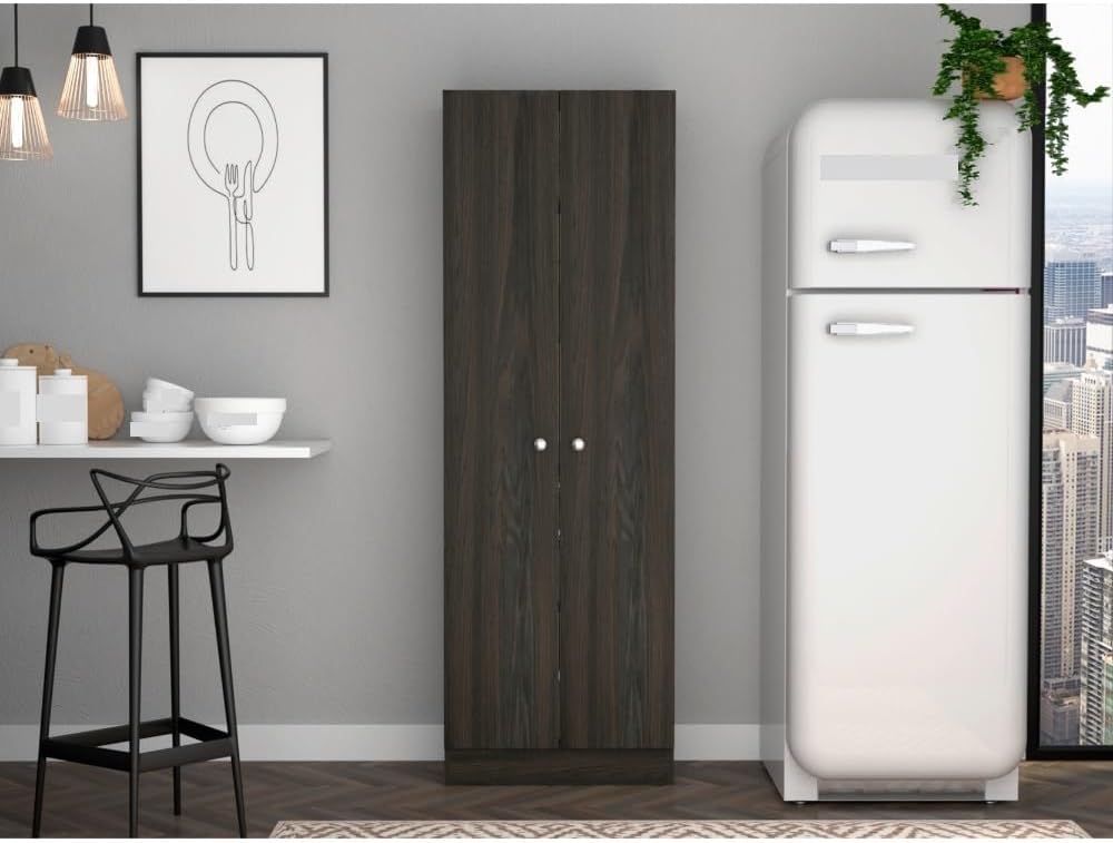 Farmhouse Multistorage Cabinet, Storage Cabinet with Two Doors, Five Internal Shelves,for Kitchen Home