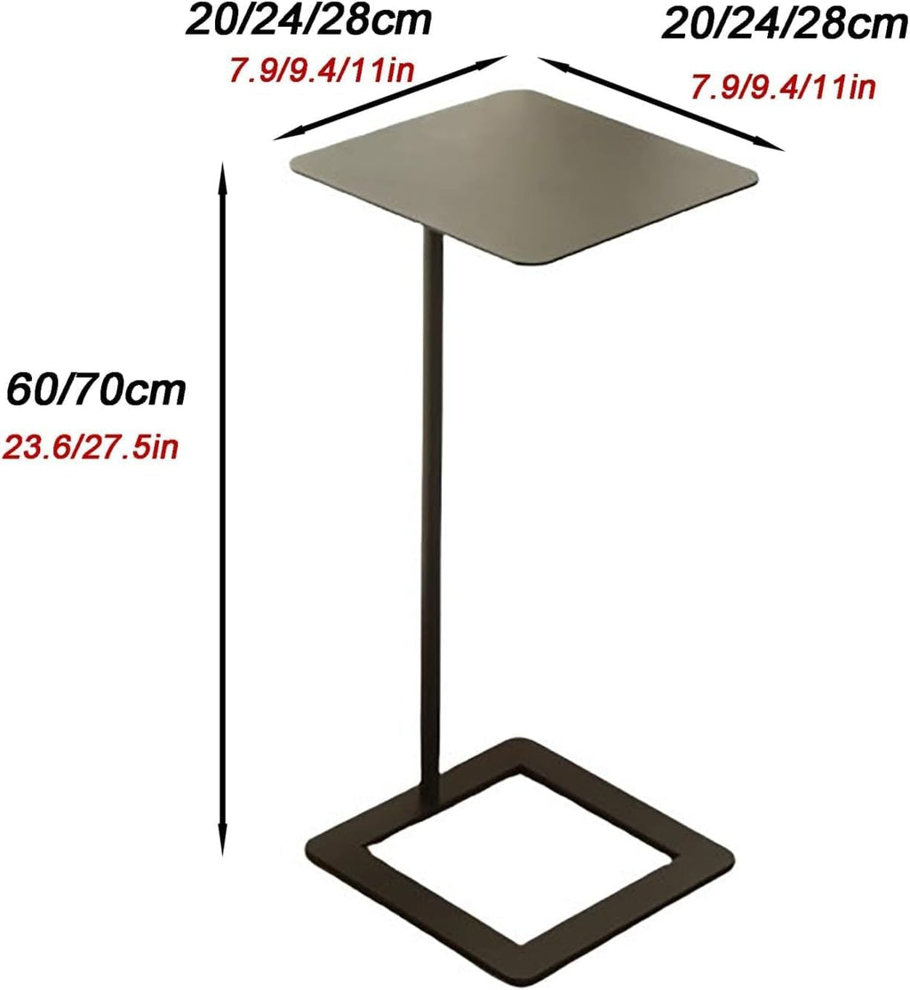 Compact Side Table with Storage Shelf - Multi-Functional End Table for Living Room, Bedside, Coffee Table Balcony(Black,28x28x60cm)