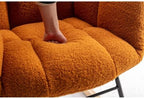 Rocking Chair, Upholstered Teddy Fabric Glider Chair with Thick Cushion, Lounge Accent Armchair with High Backrest, Accent Rocking Chairs for Living Room, Bedroom, Orange