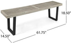 Outdoor Bench Seat, Metal and Solid Wood Garden Bench, Patio Bench, Park Bench for Porch Backyard Deck Lawn Garden Yard Outdoor Seating