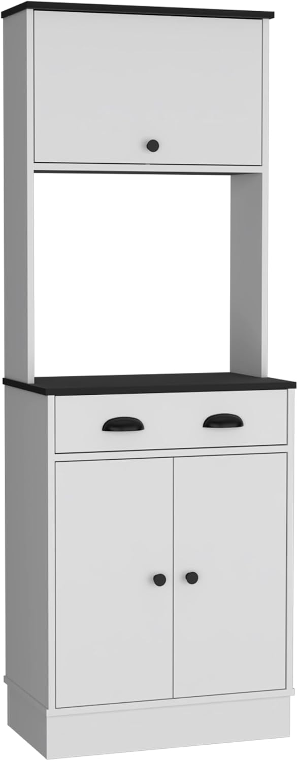 Tampa Kitchen Pantry with Drawer, 2 Cabinets, & Compact Design