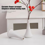 2-Piece White Matte Ceramic vase Set, Farmhouse Decoration, Decorative vase, Suitable for Kitchen, Bedroom, Office, Living Room, Bathroom, and Shelf Center Dining Table Decoration