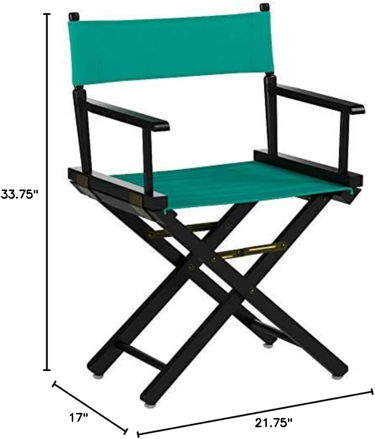 Casual Home 18" Director's Chair Black Frame with Teal Canvas