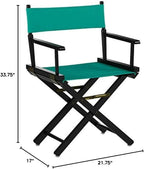 Casual Home 18" Director's Chair Black Frame with Teal Canvas