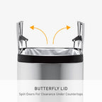 simplehuman 45 Liter / 11.9 Gallon Butterfly Lid Kitchen Step Trash Can, Brushed Stainless Steel