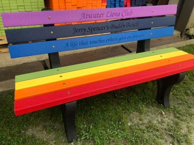 Buddy Bench with Recycled Plastic Frames (Any Color)