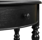 Polibi Half Moon Console Table, Entryway Table with Drawer & Shelf, Adjustable Feet, Rustic Vintage Design, Sofa Table for Entryway, Living Room, Hallway and Foyer, Black