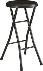 Folding Stool,24-Inch Collapsible Stool,Portable Stool with 200lb Capacity,Suitable for Indoor or Outdoor Use,Black