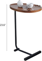 2PCS C Shaped Side Table Sofa Table, Small End Tables for Living Room,Modern Night Stand for Bedroom (Brown)