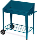Gardener's Supply Company Demeter Metal Potting Bench with Wheels | Heavy Duty Outdoor Garden Work Table Workbench Workstation with Side Metal Sidewalls | Best for Seed Starter Planting & Transplants