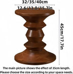 Round Geometric Side Table, Retro Wooden Coffee Table, Small End Table for Living Room Bedroom, 13.8x13.8x17.7in Nightstand One Color 15.7 * 15.7 * 17.7in