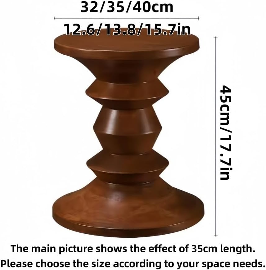 Round Geometric Side Table, Retro Wooden Coffee Table, Small End Table for Living Room Bedroom, 13.8x13.8x17.7in Nightstand One Color 15.7 * 15.7 * 17.7in