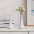 2-Piece White Matte Ceramic vase Set, Farmhouse Decoration, Decorative vase, Suitable for Kitchen, Bedroom, Office, Living Room, Bathroom, and Shelf Center Dining Table Decoration