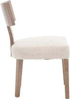 chairus Dining Chairs Set of 4, Upholstered Farmhouse Kitchen Chairs with Natural T-Shape Wood Back Armless Dining Room Chairs with Soft Wide Seat, Linen Beige