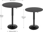HOOBRO 2 Pcs Bar Table, Height-Adjustable Round Pub Table 27-35.4 Inches with Sturdy Base, Modern Style Bar Table Easy Assembly with Metal Base for Pub, Party and Small Places, Black BK58BTP201G1N1