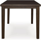 Signature Design by Ashley Haddigan Casual Counter Height Dining Extension Table with Distressed Finish, Dark Brown