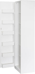 KEIKI 15.75" W Slim Kitchen Pantry Storage Cabinet with Door-Side Rack & Shelves, Tall Narrow Freestanding Sideboard Wood Hutch Food Pantries Cupboard for Coffee Bar, Dining Room