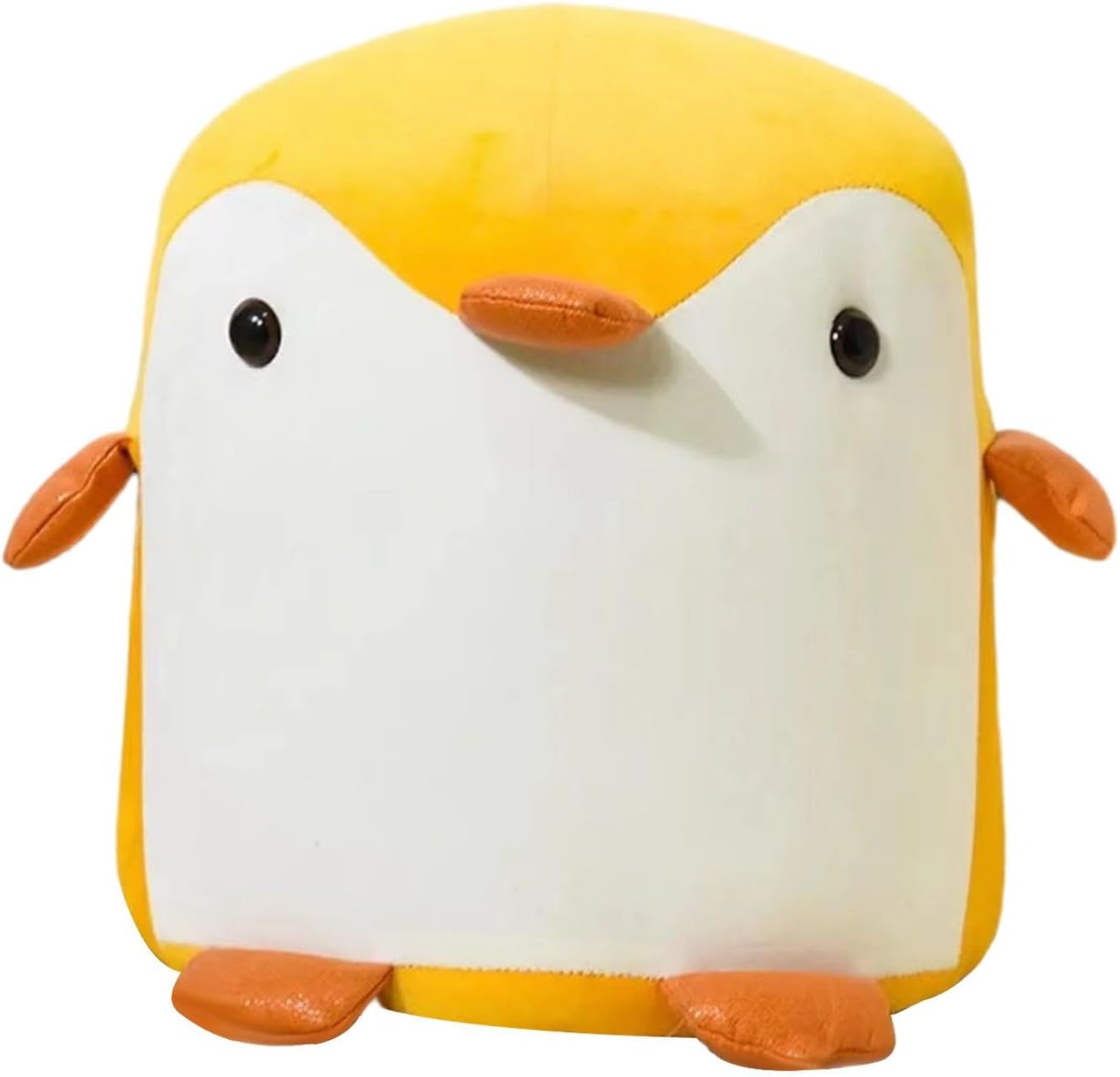 Animal Footstool Low Stool Ottoman Footrest Shoe Changing Bench Upholstery Soft Cushion Suitable for Kids Room Bedroom Gift Use, Yellow