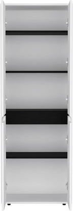 4-Door Kitchen Pantry Organizer Cabinet, Wooden Cupboard Credenza Bufffet Serving with Storage Shelves, Freestanding Hutch for Kitchen, Dining Room,White