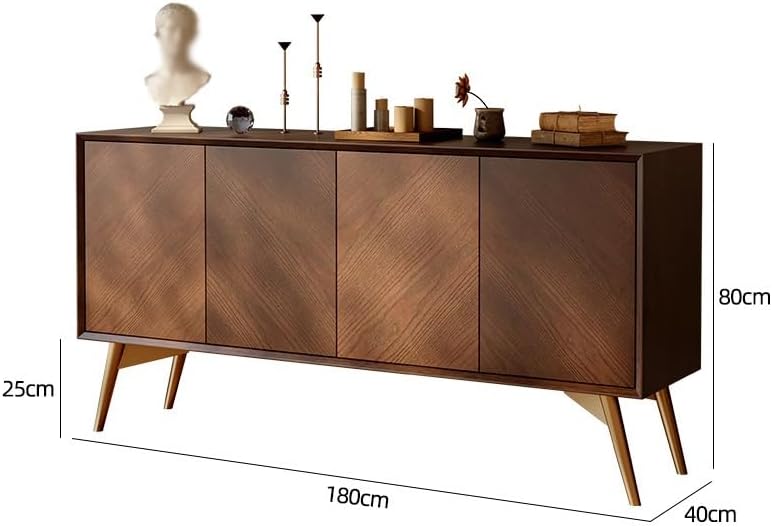 Entryway Cabinet Solid Wood Dining Sideboard Living Room Wall Storage Cabinet Retro Entrance Hall Cabinet Sideboard Storage Cabinet(180cm)